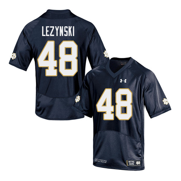 Men's NCAA Notre Dame Fighting Irish #48 Xavier Lezynski Stitched College Under Armour Authentic Navy Football Jersey DG10F87YO